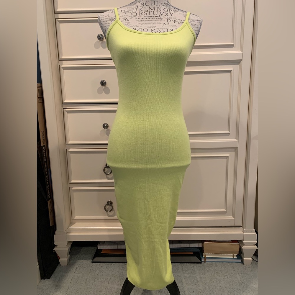 COPY - NWT Missguided Lime Rib Cami Midaxi Dress